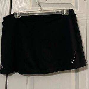 Black Athletic Skirt with White Accents